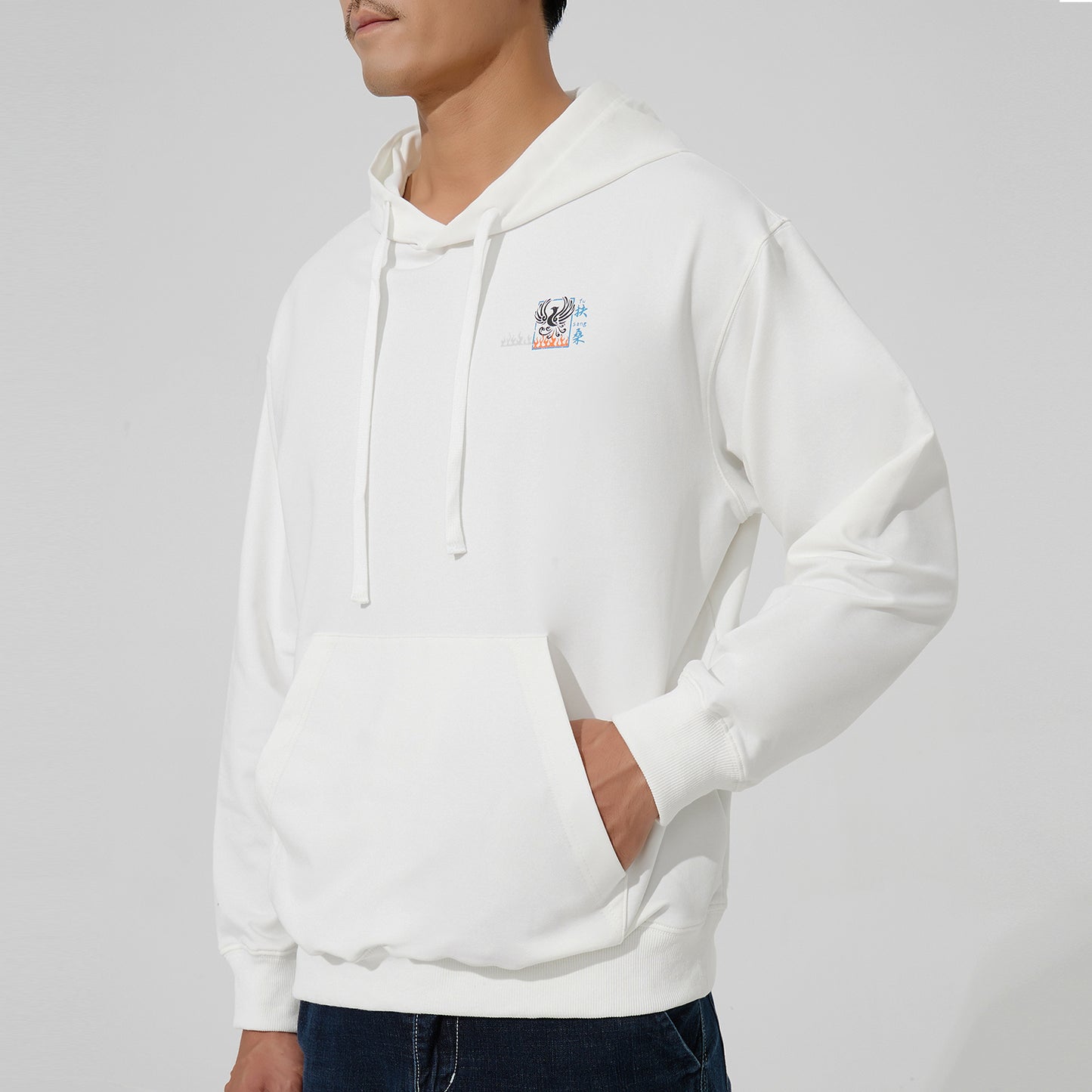 Classic Revival Hoodie - The Classic of Mountains and Seas series White Hibiscus