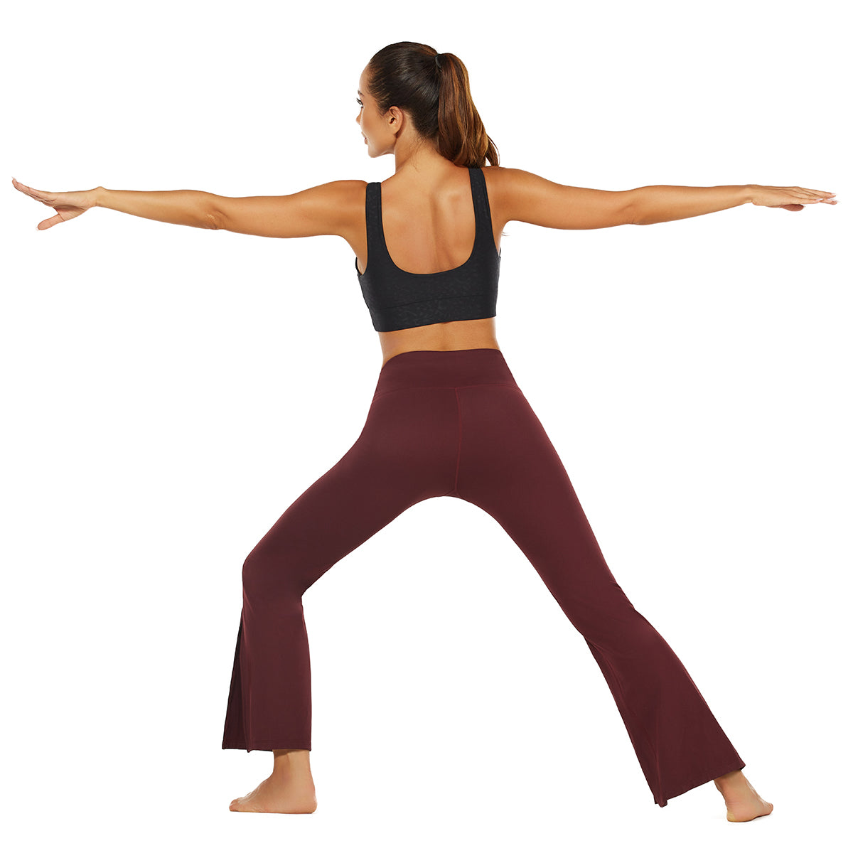 Classic Revival Flared Pants Boot Cut Legging Wine