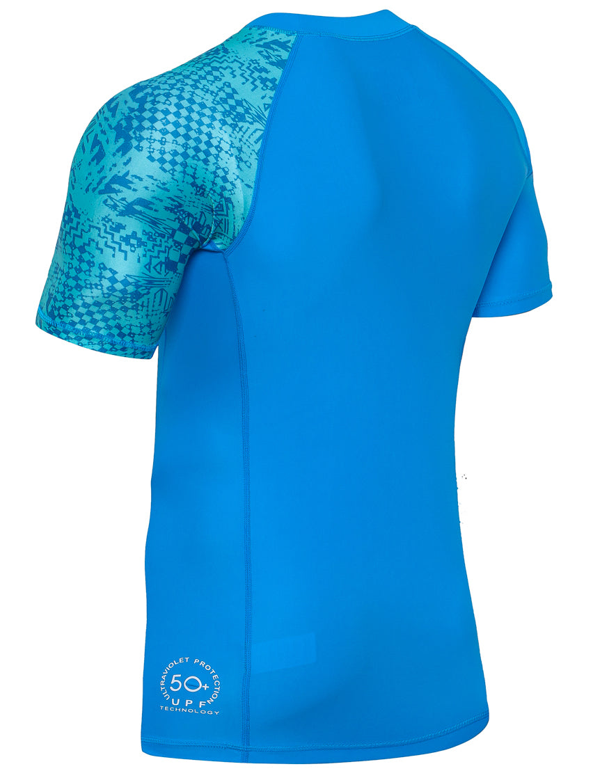 One for All Essential Short-Sleeves Rash Guard Champ - Blue Digital