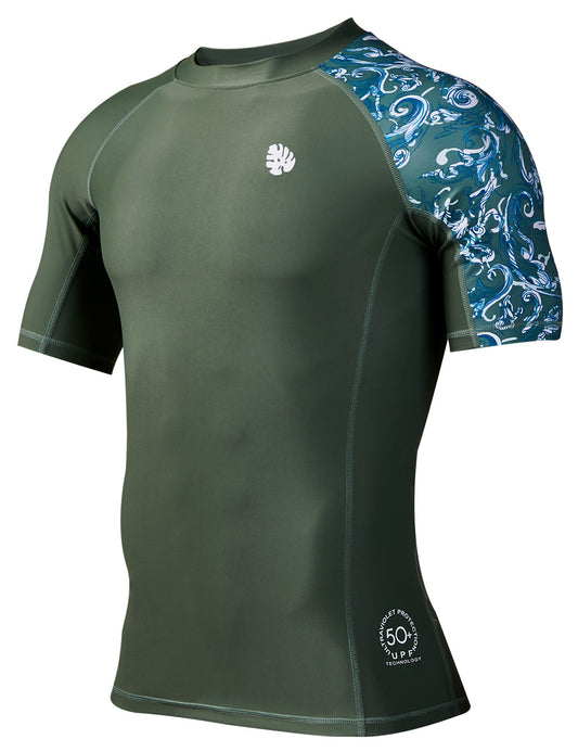 One for All Essential Short-Sleeves Rash Guard Champ 2 - Green Splash