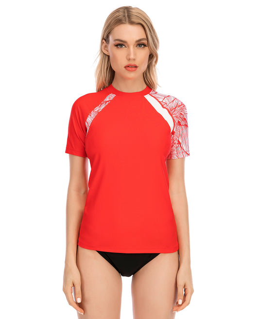 One for All Essential Short-Sleeves Rash Guard - Red