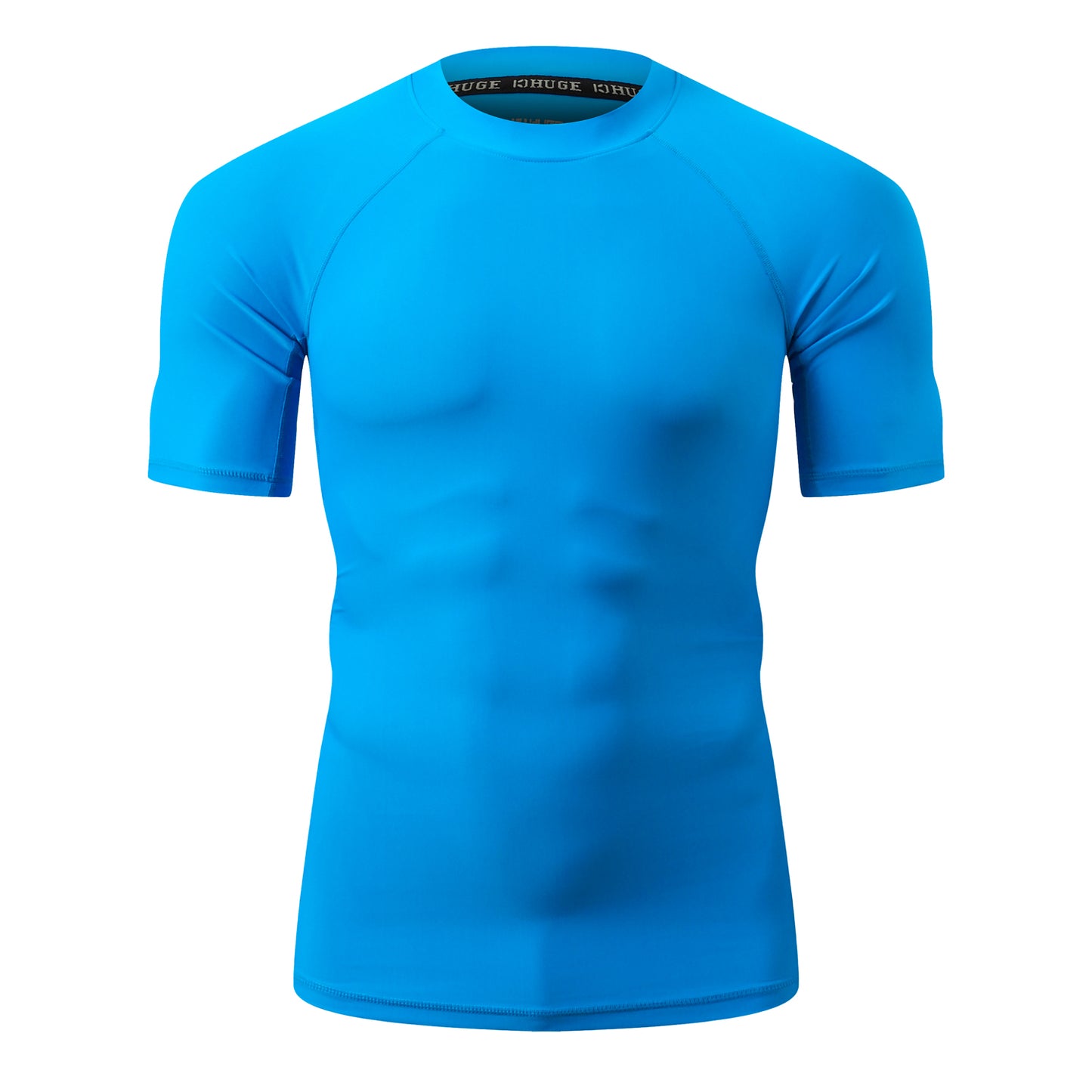 HUGE SPORTS Men's Splice UV Sun Protection UPF 50+ Skins Rash Guard - Blue