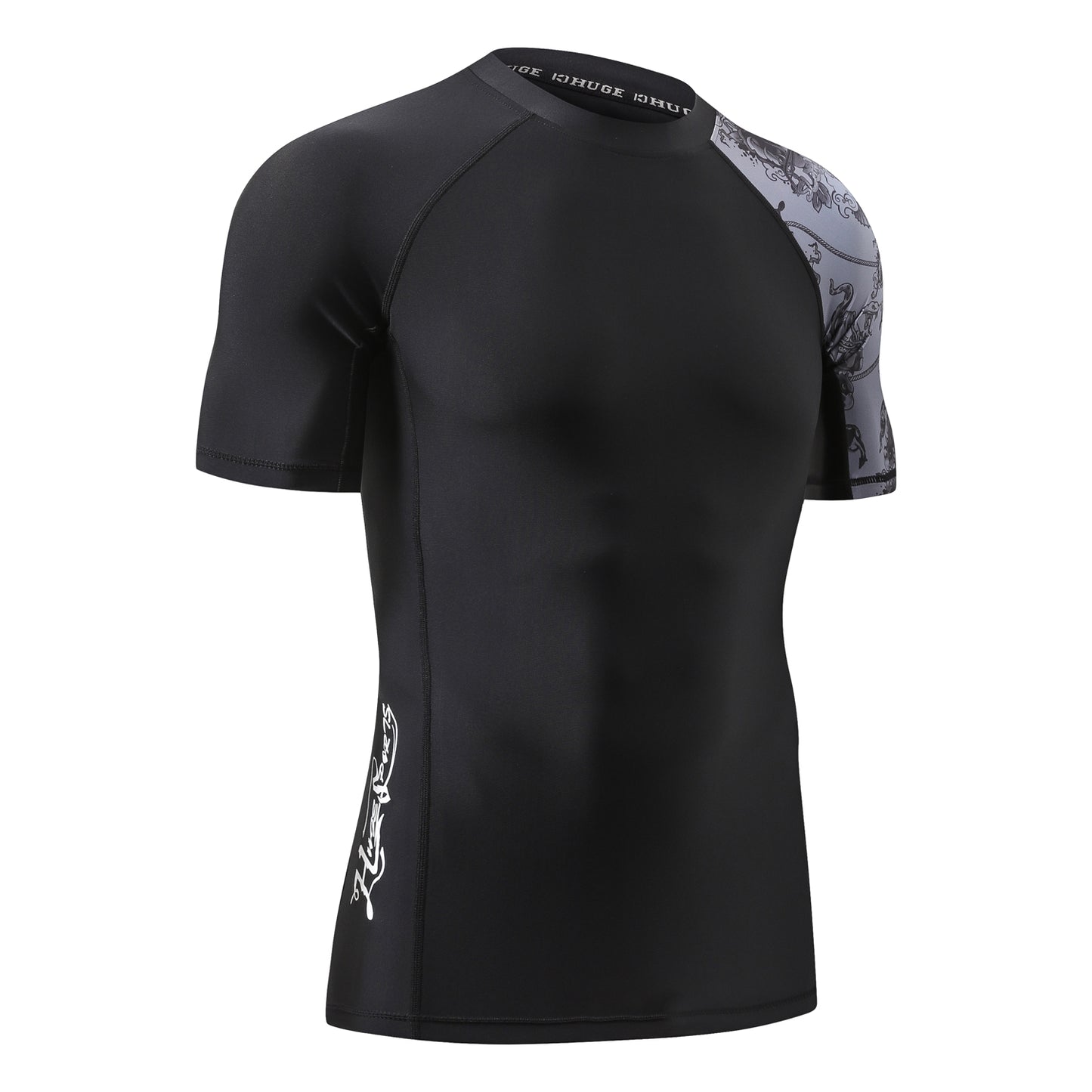 One for All Essential Short-Sleeves Rash Guard Champ 2 - Black Piracy