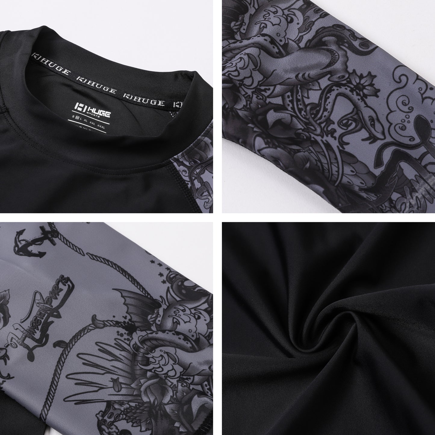 One for All Essential Short-Sleeves Rash Guard Champ 2 - Black Piracy