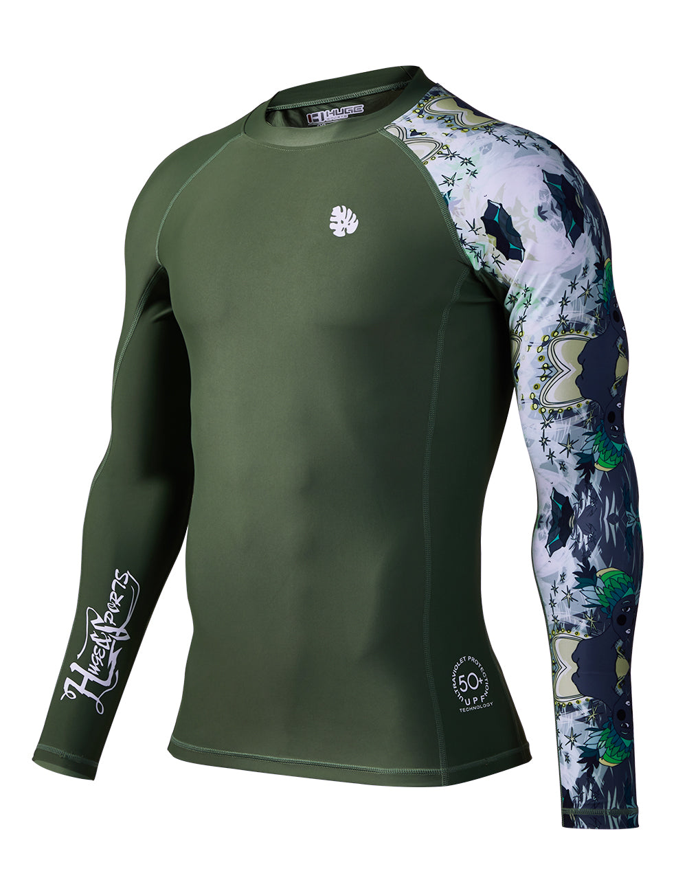 Army Green Rash Guard One for All Essential Long-Sleeves Rash Guard Champ 2 - Green Tribe ...
