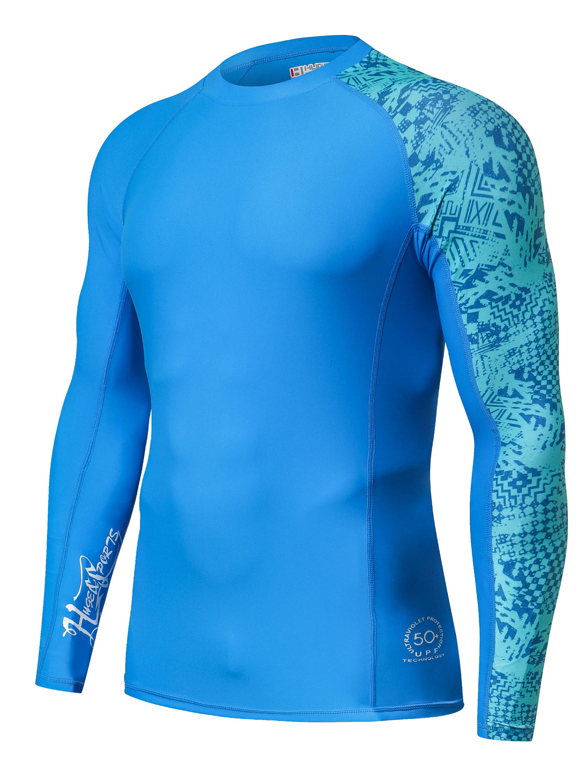 Reorg Rash Guard Blue One for All Essential Long-Sleeves Rash Guard Champ - Blue Digital ...